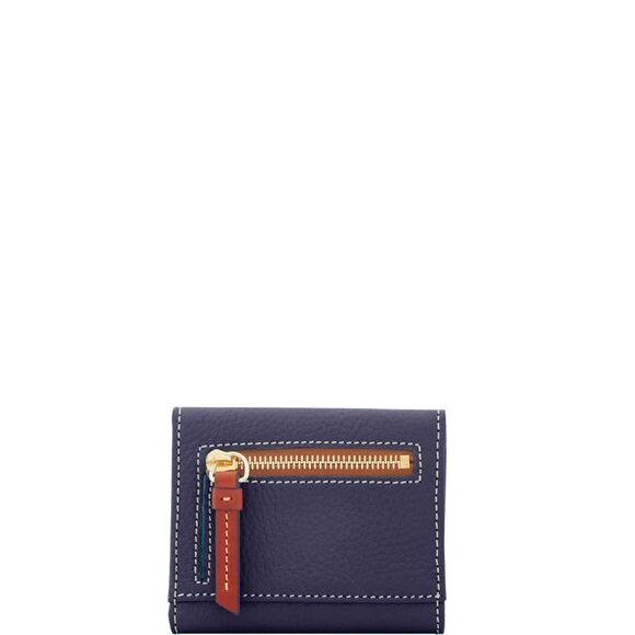 Dooney & Bourke Pebble Grain Small Flap Wallet - Midnight Blue - Picture 4 of 4